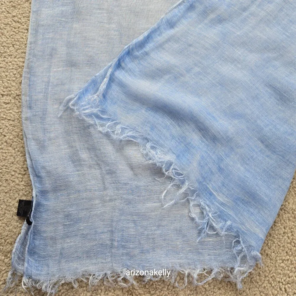 Theory Linen Modal Lightweight Breezy Blue Scarf - Picture 5 of 13